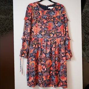 Ann Taylor LOFT Festive fall ruffle dress!